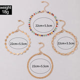 Colorful Beads Tassel Anklet for Women Multilayer Foot Chain