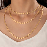 Bohemian Round Sequins Multilayer Choker Necklace for Women