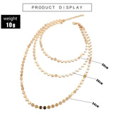 Bohemian Round Sequins Multilayer Choker Necklace for Women