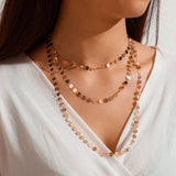 Bohemian Round Sequins Multilayer Choker Necklace for Women