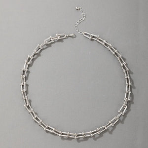 Geometric Alloy Choker Necklace for Women