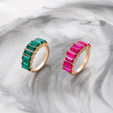 Colorful Rhinestone Geometry Women's Crystal Stone Ring