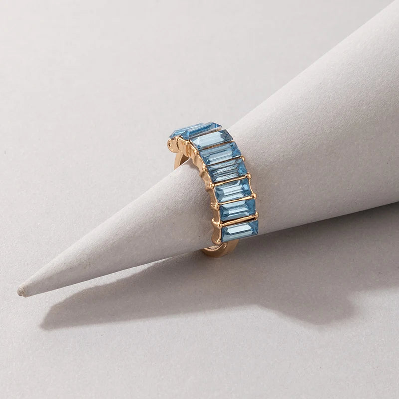 Colorful Rhinestone Geometry Women's Crystal Stone Ring