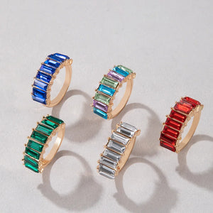 Colorful Rhinestone Geometry Women's Crystal Stone Ring
