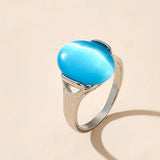 Crystal Stone Joint Midi Rings Water Drop Opal Alloy Metal Ring