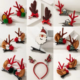Docona Christmas Reindeer Horn Pompom Girl Hair Clip