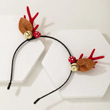 Docona Christmas Reindeer Horn Pompom Girl Hair Clip