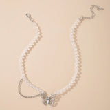 Silver Butterfly Acrylic Beads Boho Necklace for Women
