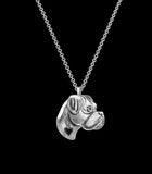 Boxer Necklace Embossed Pendant Jewelry Golden Plated Fast