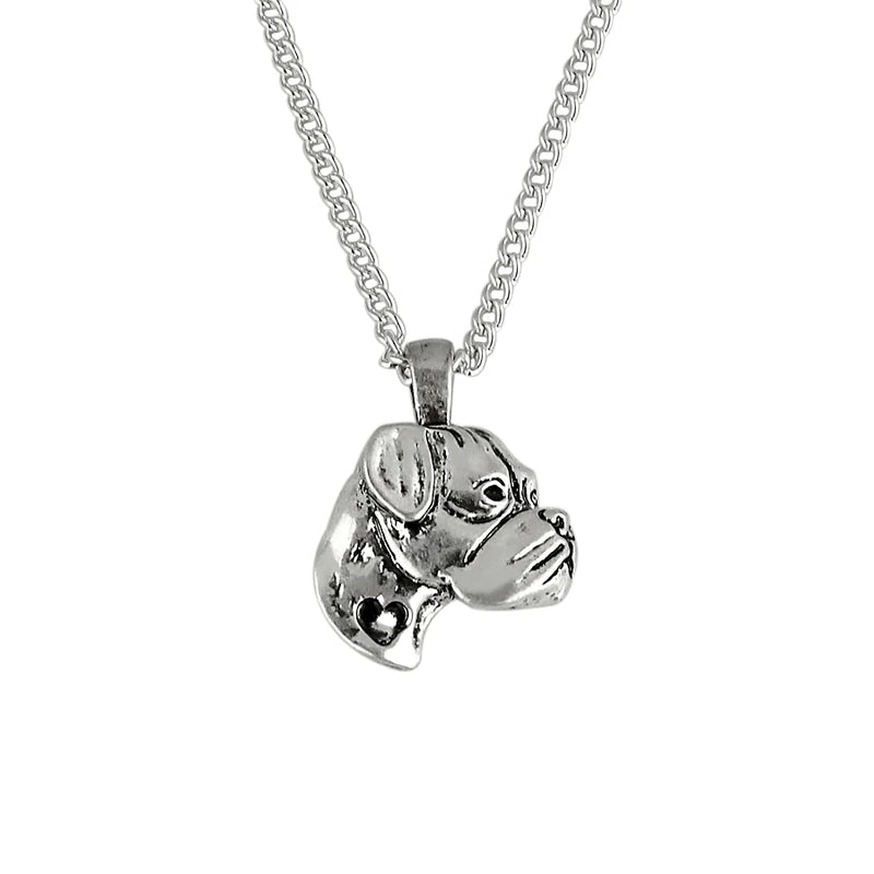 Boxer Necklace Embossed Pendant Jewelry Golden Plated Fast