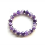 Dogteeth Amethyst Round Bracelet 6/8/10/12mm 7.5inch