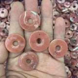 Natural Rhodochrosite Stone Beads - Donut Shape - 1 Piece