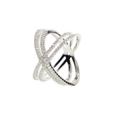 925 Silver Criss Cross X Ring Wedding Engagement Women's Full Finger Jewelry
