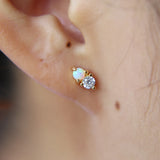 925 Silver Opal CZ Mini Stud for Piercing Earring