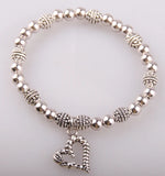 Heart Charm Beaded Bracelet for Women