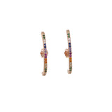 925 Sterling Silver Rainbow CZ Curved Stud Earring