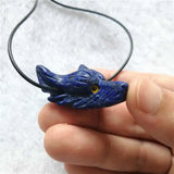 Lapis Lazuli Wolf Pendant Necklace for Men