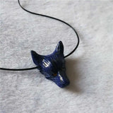 Lapis Lazuli Wolf Pendant Necklace for Men