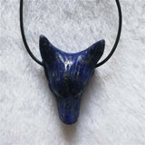 Lapis Lazuli Wolf Pendant Necklace for Men