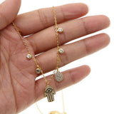 925 Silver CZ Tear Drop Charm Necklace