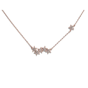 925 Silver Star Tassel Choker Necklace for Women 41+5cm Chain