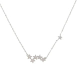 925 Silver Star Tassel Choker Necklace for Women 41+5cm Chain