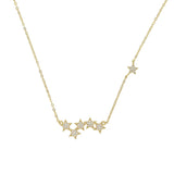 925 Silver Star Tassel Choker Necklace for Women 41+5cm Chain