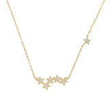 925 Silver Star Tassel Choker Necklace for Women 41+5cm Chain