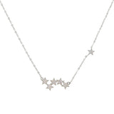 925 Silver Star Tassel Choker Necklace for Women 41+5cm Chain