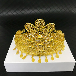 Dubai Hollow Flowers Women Crown Wedding Headpieces