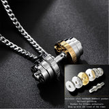 Dumbbell Necklace for Men Stainless Steel Fitness Barbell Pendant