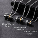 Dumbbell Necklace for Men Stainless Steel Fitness Barbell Pendant