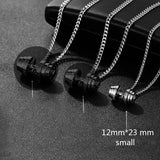 Dumbbell Necklace for Men Stainless Steel Fitness Barbell Pendant