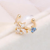 S925 Silver Crystal Clip Earrings for Women