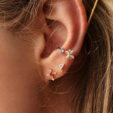 S925 Silver Crystal Clip Earrings for Women