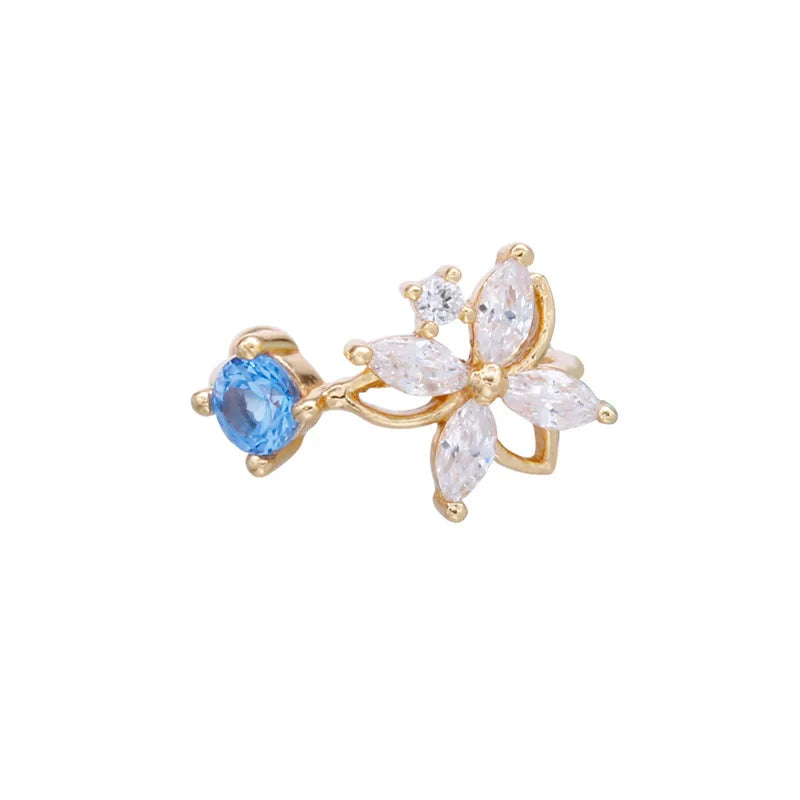 S925 Silver Crystal Clip Earrings for Women