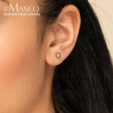 Stainless Steel Ball Stud Earrings Set for Women