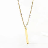 Stainless Steel Pendant Necklace Thin Link Chain Minimalist Choker Jewelry
