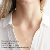 Stainless Steel Pendant Necklace Thin Link Chain Minimalist Choker Jewelry