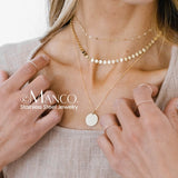 Layered Stainless Steel Necklace Women Dainty Pearls Choker