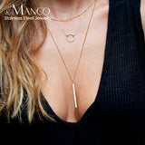 Layered Stainless Steel Necklace Women Dainty Pearls Choker