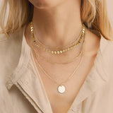 Layered Stainless Steel Necklace Women Dainty Pearls Choker