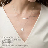 Layered Stainless Steel Necklace Women Dainty Pearls Choker