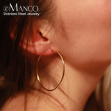 Stainless Steel Hoop Earrings Large Ear Rings Huggie Circle Earrings Jewelry
