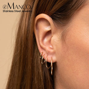 Stainless Steel Hoop Earrings Large Ear Rings Huggie Circle Earrings Jewelry