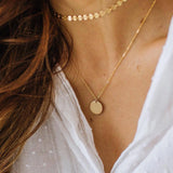eManco 2 Pcs Layered Necklace Women Stainless Steel Chokers Jewelry