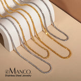 eManco 316 Stainless Steel Cauliflower Chain Necklace 2.4MM Fine Flash Necklace