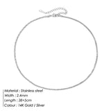 eManco 316 Stainless Steel Cauliflower Chain Necklace 2.4MM Fine Flash Necklace