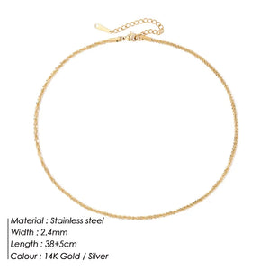 eManco Stainless Steel Cauliflower Chain Necklace 2.4MM Flash Necklace