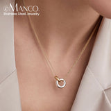 eManco 316L Stainless Steel Two-color Pendant Necklaces For Women